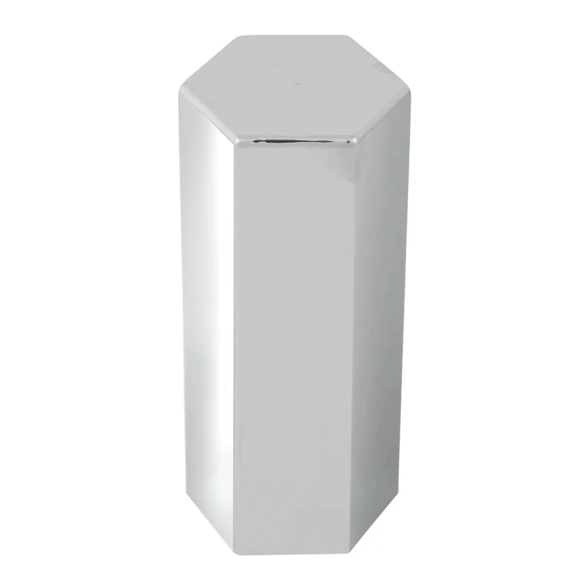 Grand General 5" Hex Flat Top Chrome Plastic Thread-On Lug Nut Cover, 33mm Tall Height Nut Protector, Tool-Free Installation