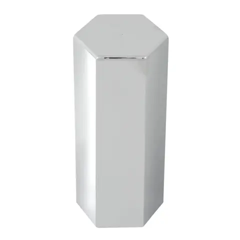 Grand General 5" Hex Flat Top Chrome Plastic Thread-On Lug Nut Cover, 33mm Tall Height Nut Protector, Tool-Free Installation