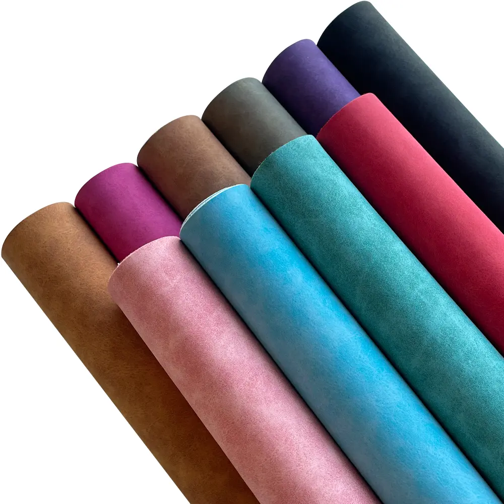 12x54-inch suede-style PU faux leather fabric, soft and smooth synthetic material for crafts, ideal for DIY wallet making. Overseas spot