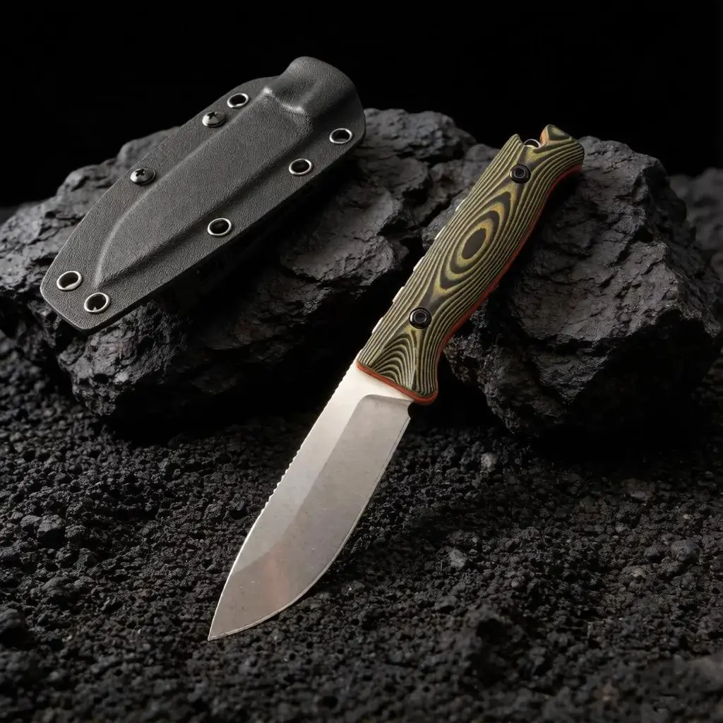 P15002 Hunting Fixed Blade Knife With Sheath Micarta Handle Knives for EDC Outdoor Camping Survival Multifunctional premium quality small knife Tactical