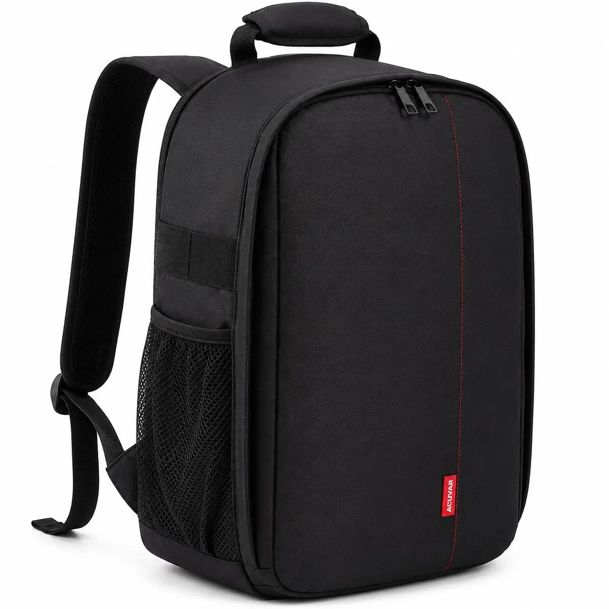 Acuvar Durable Nylon Fabric Camera Backpack for DSLR & Mirrorless Cameras - Portable Photography Bag with Adjustable Padded Dividers, Tripod Hold, Lens, Flash, Memory, Charging & Accessory Storage, Water-Resistant for Canon Nikon Sony