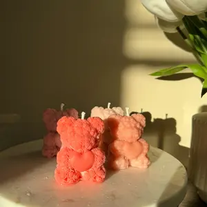 Rose Teddy Bear Candle Scent Ornaments Decoration Decor Gift Lavender Bedroom Sleep-helping