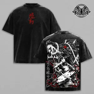 Madara Uchiha - NRT Anime T Shirt Vintage Washed Oversized Streetwear, Heavyweight Cotton Unisex Graphic Tee, Japanese Manga Style Shirt,Pump Cover Top, Anime Fan Gift