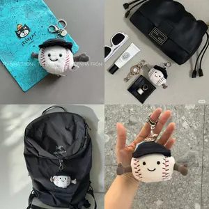 Baseball - Soft and Mini-Sized Stuffed Keychain, Cute Animal Food Plushie, Fun Gift Idea for Kids, Birthdays, and Collectors, Keychain Toy