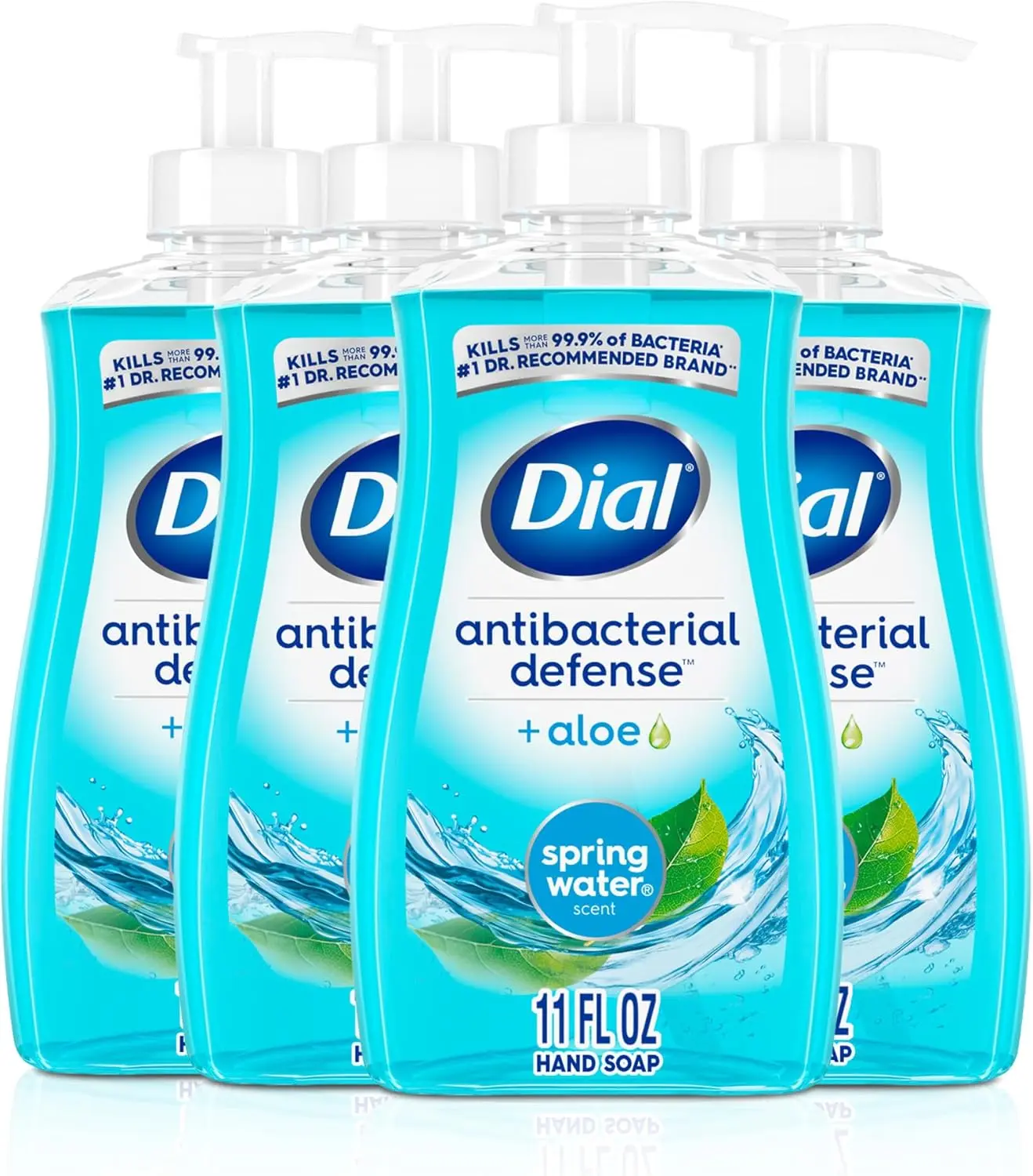 Dial Antibacterial Liquid Hand Soap, Spring Water, Defense Liquid Hand Soap + Aloe, Gold Scent