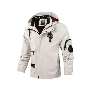 Men's Heavy-Duty Full-Zip Hooded Jacket with Stand Collar and Full-Length Front Zipper, Large Capacity Pockets, Machine Washable Coat, Suitable for Spring and Autumn Outdoor, Casual and Formal Wear - Black Windproof Winter Jacket (Available in Plus Sizes