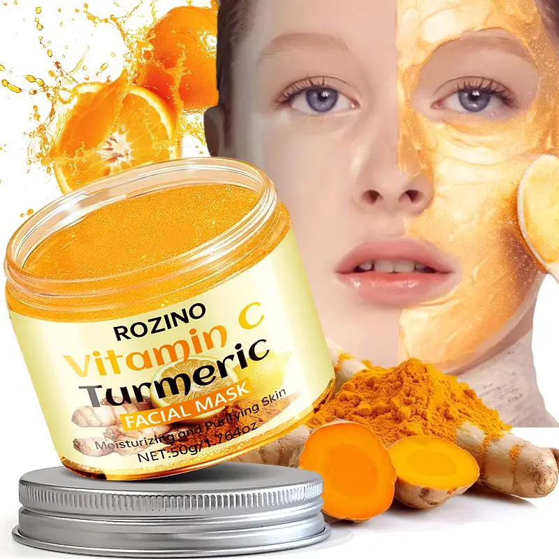 Vitamin C Turmeric Facial Mask, Moisturizing & Skin Brightening Facial Mask, Hydrating Facial Mask, Natural Plant Extract Facial Mask, Turmeric Face Mask, Facial Skin Care Product for Women & Men