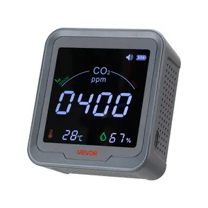 VEVOR Carbon Dioxide Monitor, CO2 Controller with Temperature and Humidity Display, NDIR Sensor, Carbon Dioxide Detector for Bedside, Home, Office, Car, Lightweight & Portable