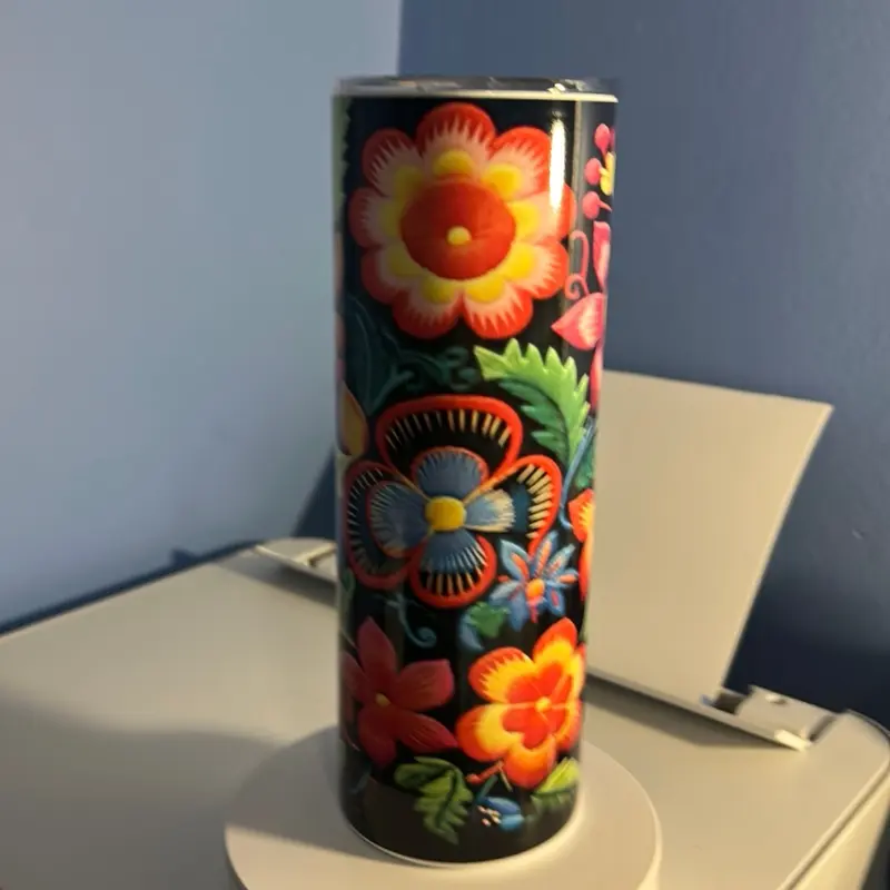 Vaso sublimado de acero inoxidable 20oz con imagen artesanal mexicano