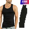 Men's 6-Pack 100% Cotton Ribbed Tank Tops, Breathable Sleeveless Underwear Undershirts, Solid Classic Casual Menswear for Workout, S-3XL Regular & Big & Tall Sizes