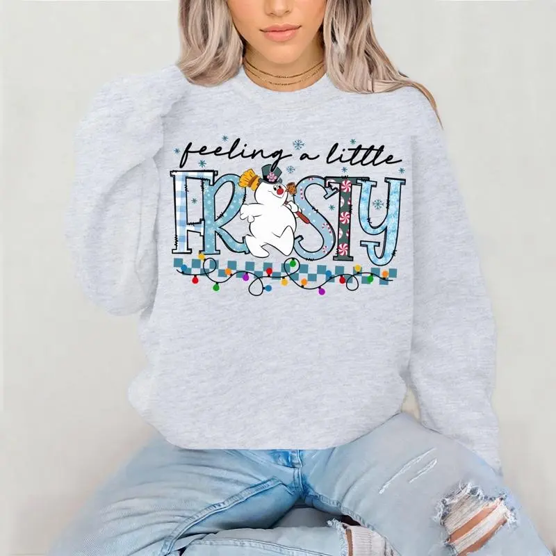 Feeling Frosty Crewneck Sweatshirt Gildan Everyday Style Shirtsleeve love casual comfortable super soft relaxed fit unisex Sizing womenswear Streetwear  vintage Crewneck Printed Loose Graphic Top Fitted