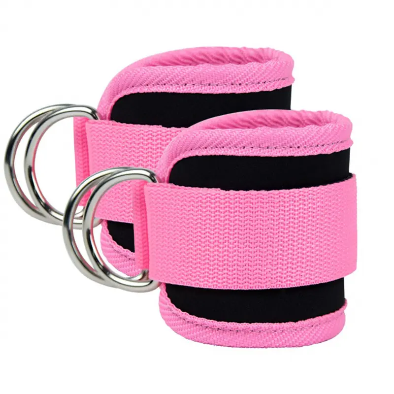 2-Pack Adjustable Padded Ankle/Wrist Straps for Cable Machines, D-Ring Cuffs for Glute Kickbacks, Men & Women, Workout Gym