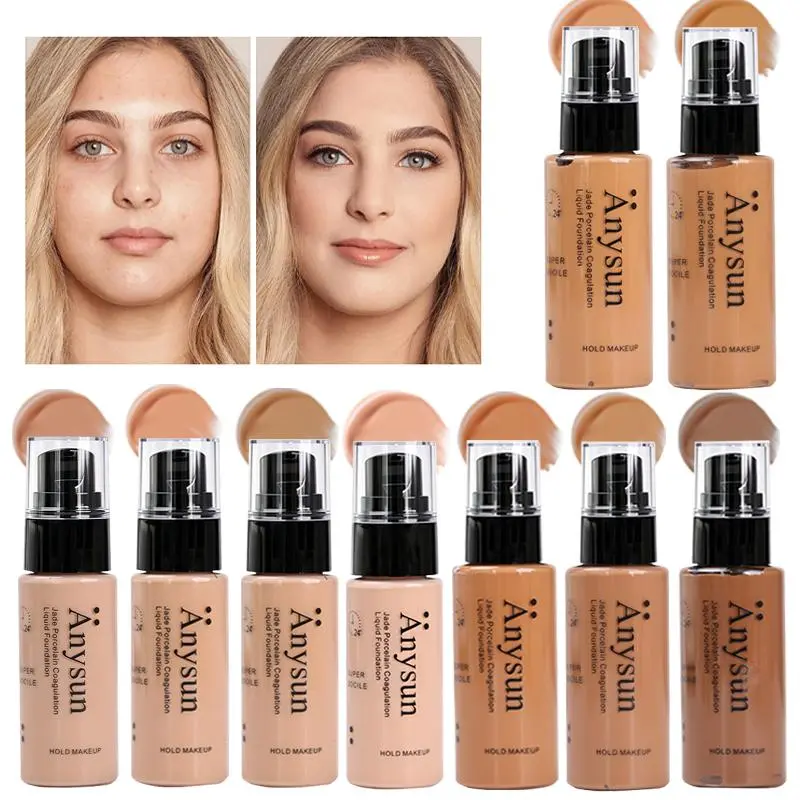 Long-lasting Concealer Liquid Foundation, Waterproof and Sweatproof, Easy to Apply, Natural Matte Finish