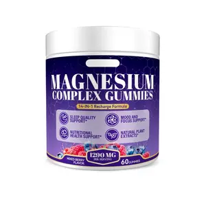 14-in-1 Magnesium Complex Gummies, 60 Count | Blended Nutritional Supplement Formula with Ashwagandha, L-Theanine, Vitamin D3 & Zinc | Stress Relief & Energy Support | Daily Dietary Supplement | Summervibes