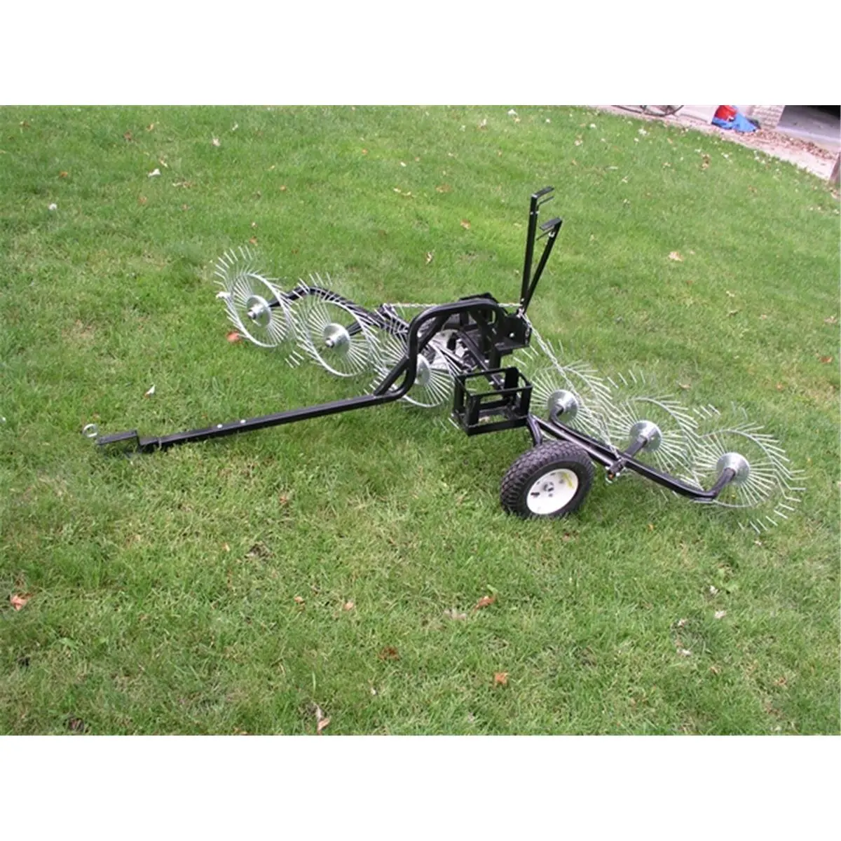 212 MAIN Straight-Line Acreage Rake - Multi-Use Garden Tool with Tire, Steel Construction, Reversible Tines, Wide Path Coverage