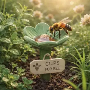 Flower Shaped Bee Water Station for Outdoor Garden Patio Yard