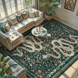 Lahome Washable Area Rug Large Snake Living Room Rugs, Soft Rug for Bedroom, Non-Slip Indoor Carpet for Dining Room Home Office