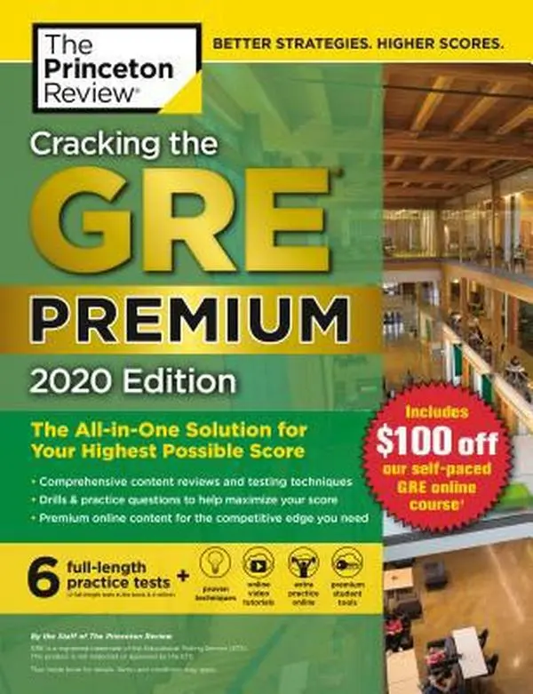 USED Book - Cracking the GRE Premium Edition with 6 Practice Tests, 2020: The All-In-One Solution for Your Highest Possible Score by The Princeton Review (Paperback) - english