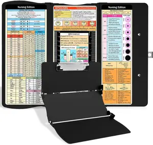 Clipboard Foldable Nurse Clipboard:  Folding Clipboards with  Edition Cheat Sheets Pocket Size Foldable Clip Board for  Clinical Clip Boards for Students Doctors Black