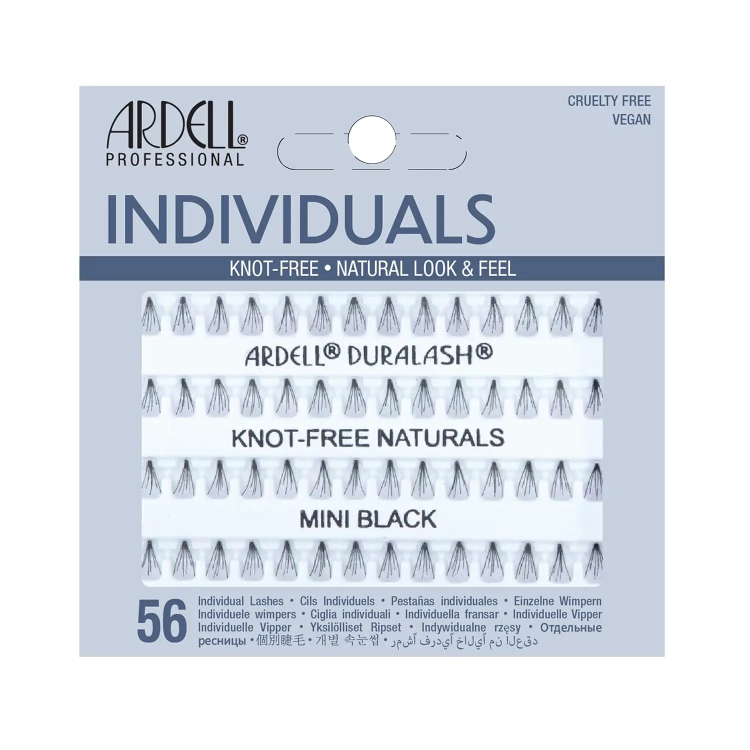 Ardell Mini Knot-Free Natural Individual Eyelashes, Lightweight & Subtle Black False Lash Pack for Everyday Makeup