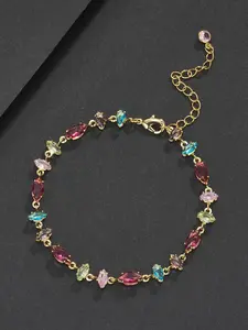 Hip-Hop Bracelet Set, Stackable Bracelets, Multi-Shaped Beads, Copper Chain, Jewelry Clasp Closure, Unisex Gift for Lovers, Dates, Birthdays