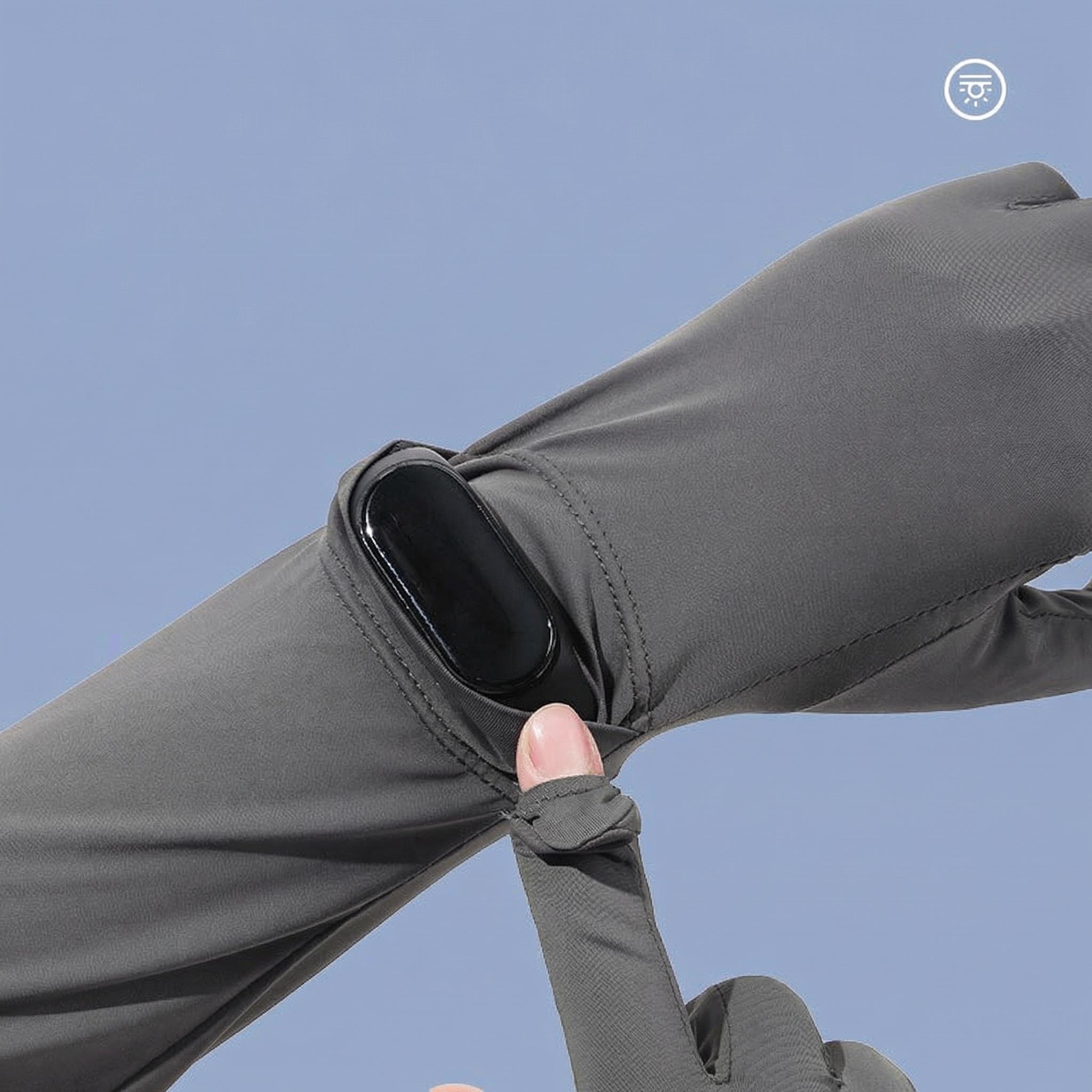 Sun Protection Arm Sleeves Gloves, Full Arm UV Protection Cooling Sleeves with Finger Holes for Driving, Hiking, Outdoor Activities