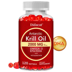 Didacat Antarctic Krill Oil Health Supplement, Supports Joint Health, Supports heart and Brain Health, 120 Capsules