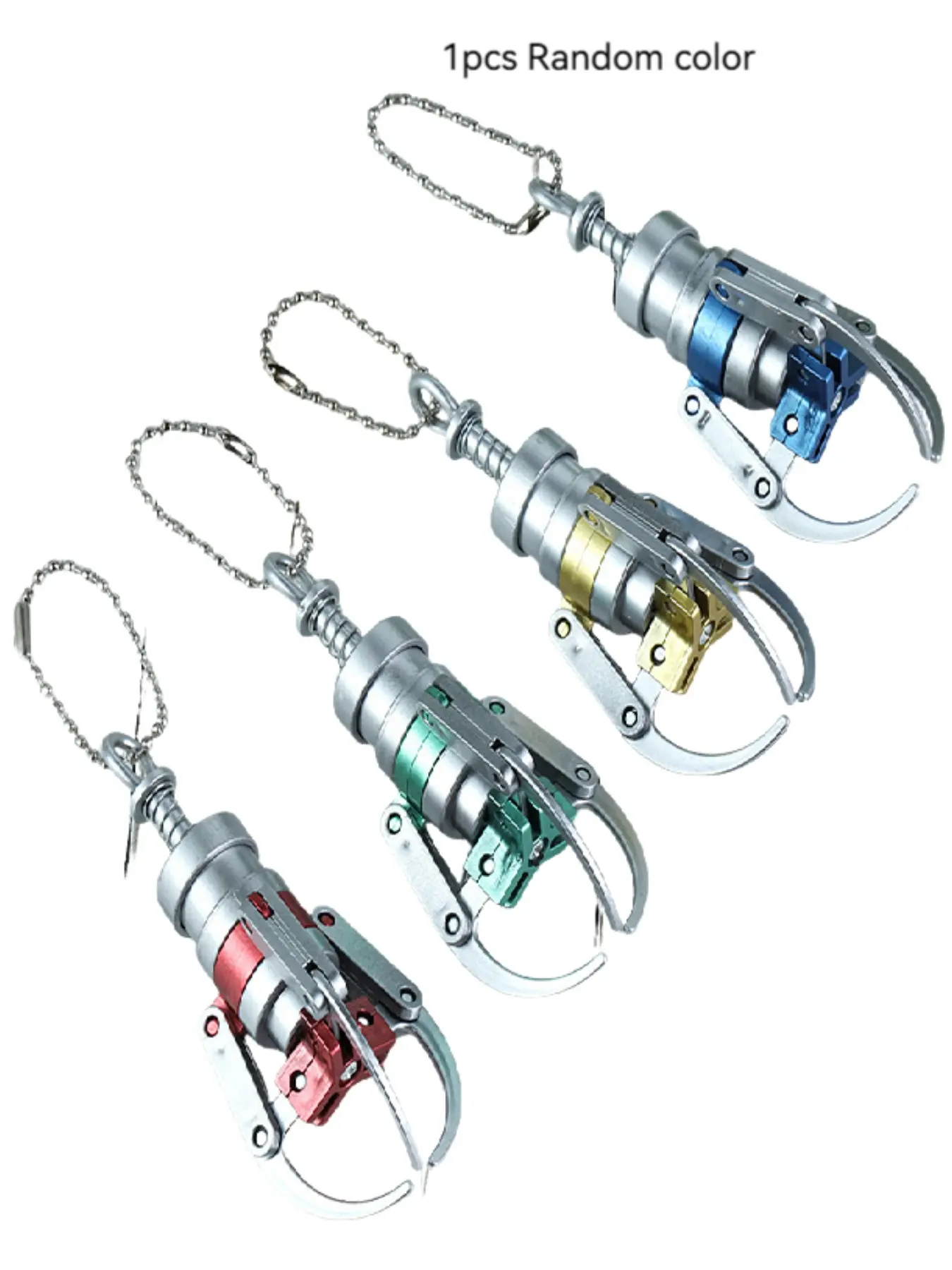 1pcs Creative Claw Machine Mini Grab Clip, Finger Stress Relief Toy, Lightweight Fidget Keychain, Keyrings for keys, Random Color, Sporty Patchwork Design, All Seasons