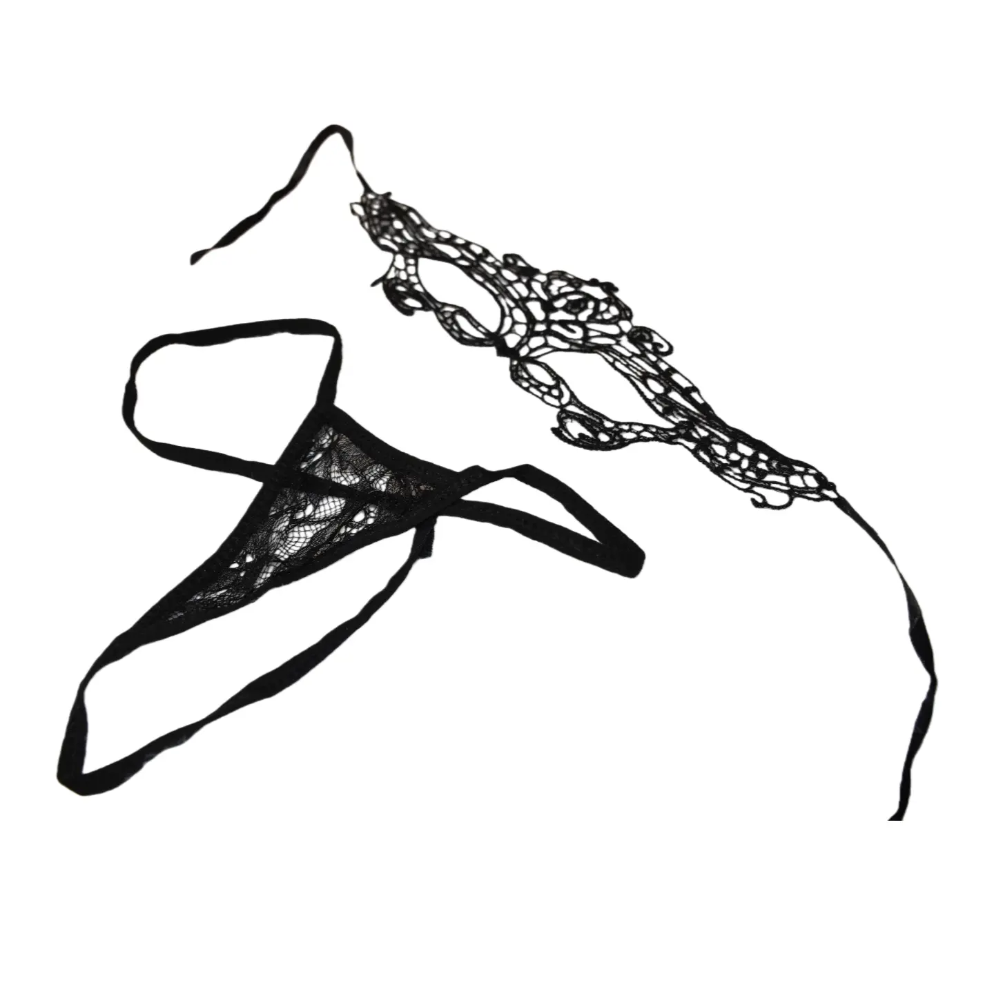 Mask & Panty Set Date Night Outfit Valentine's Gift Fashion  Bodystocking | Lace  | Elastic Plus-size Friendly Breathable High-Elastic Fabric Plus-size Friendly | Womenswear Bodysuits Floral Mesh Teddy two piece soft intimate wear charm lingerie passion