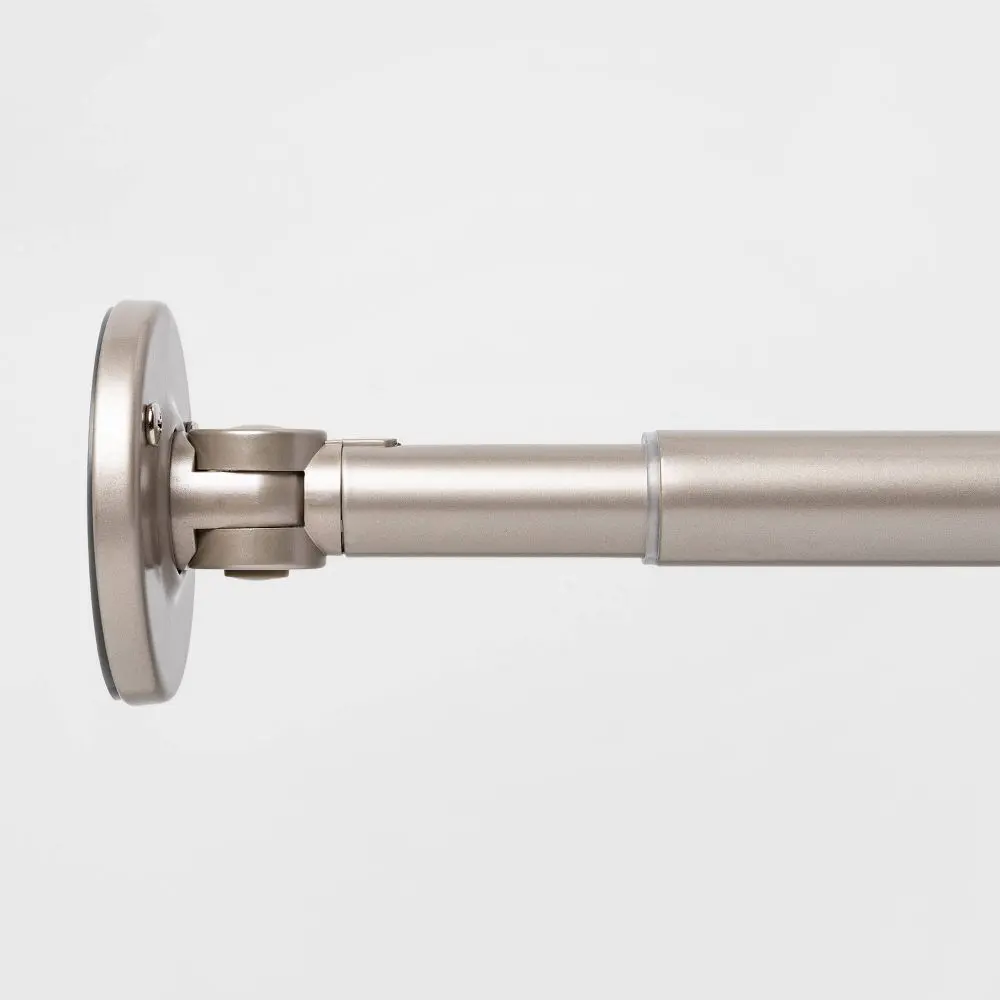 Rust Resistant Rotating Curved Rod Nickel - Threshold: Adjustable Tension 38" to 62" Length Steel Construction