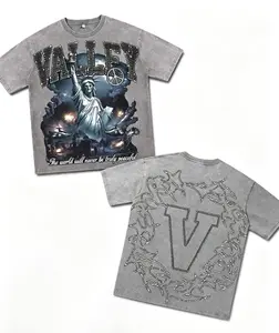 Humid Heat Clothing High-Demand, Sold-Out Retro Washed Reversible-Print T-Shirt — Christian-Themed, Rock Band Collab Prints, Y2K Motifs, Streetwear-Style Pure Cotton Short Sleeve, Great for Gifting.