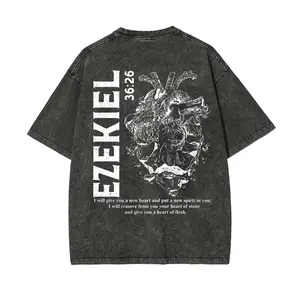 Ezekiel 36:26 New Heart Graphic T-Shirt Anatomical Heart Christian Streetwear Acid Wash Grunge Vintage Tee Born Again Faith Baptism Gift Top