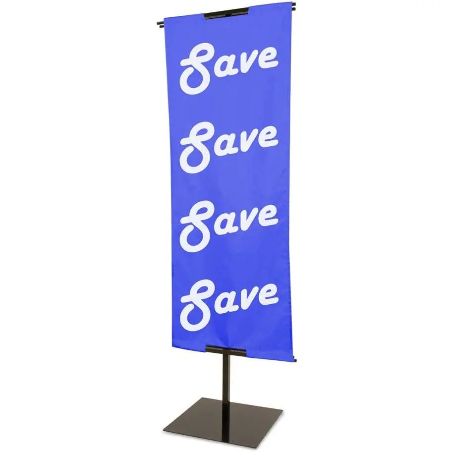 Economy Adjustable Floor Banner Stand, Black 48" to 92"