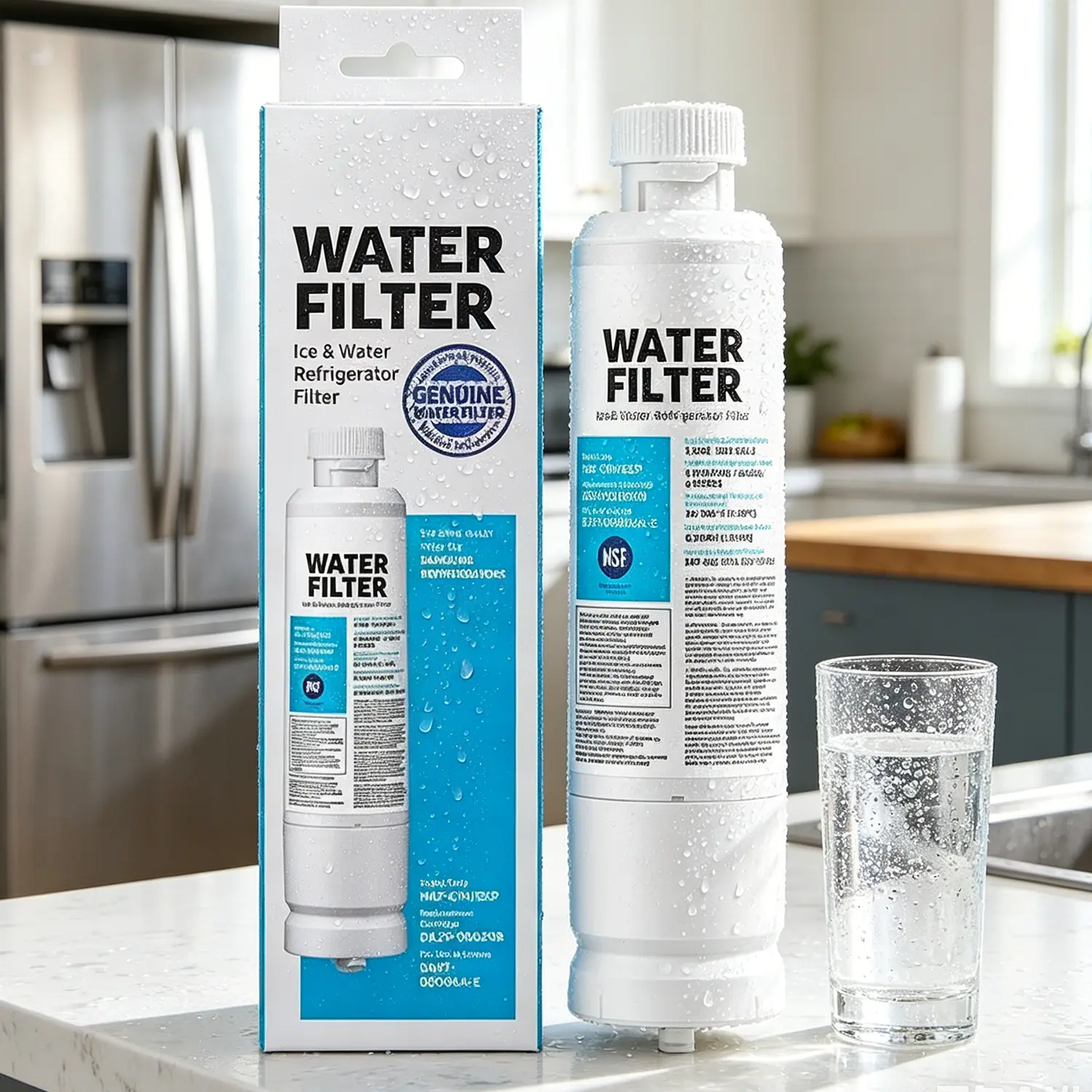 DA29-00020B Refrigerator Water Filter Compatible with Samsung DA29-00020A/B, DA29-00020B-1, HAF-CIN/EXP, 46-9101, RF4267HARS For French Door Fridge Kitchen,Single Pack