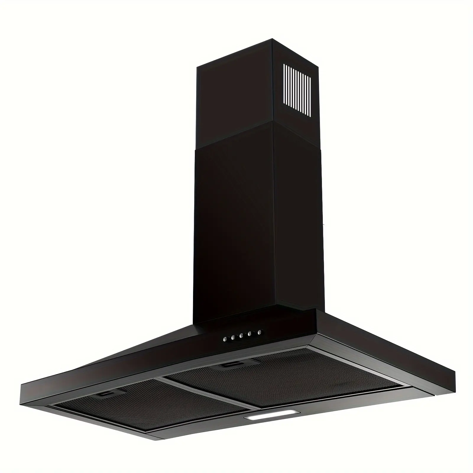 Wall Mounted Range Hoods 24 inch Stainless Steel, 350 CFM Kitchen Hood with LED Light Baffle Filters, 3 Speed Exhaust Fan Vent Hood USGD1760BPA Metal Durable Black