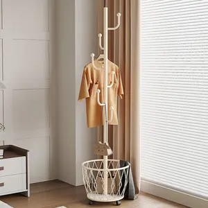 Cactus Garment Rack on Wheels | Rolling Clothes Organizer with Storage Basket | Mobile Hanger for Jackets & Hats, Unique Plant-Themed Decor