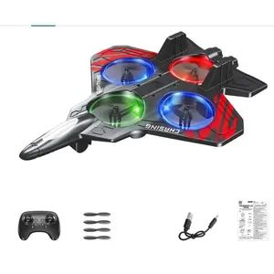 Kids’ Remote Control Stunt Flying Decor - 360° Flip LED Glow Foam Toy for Play & Display