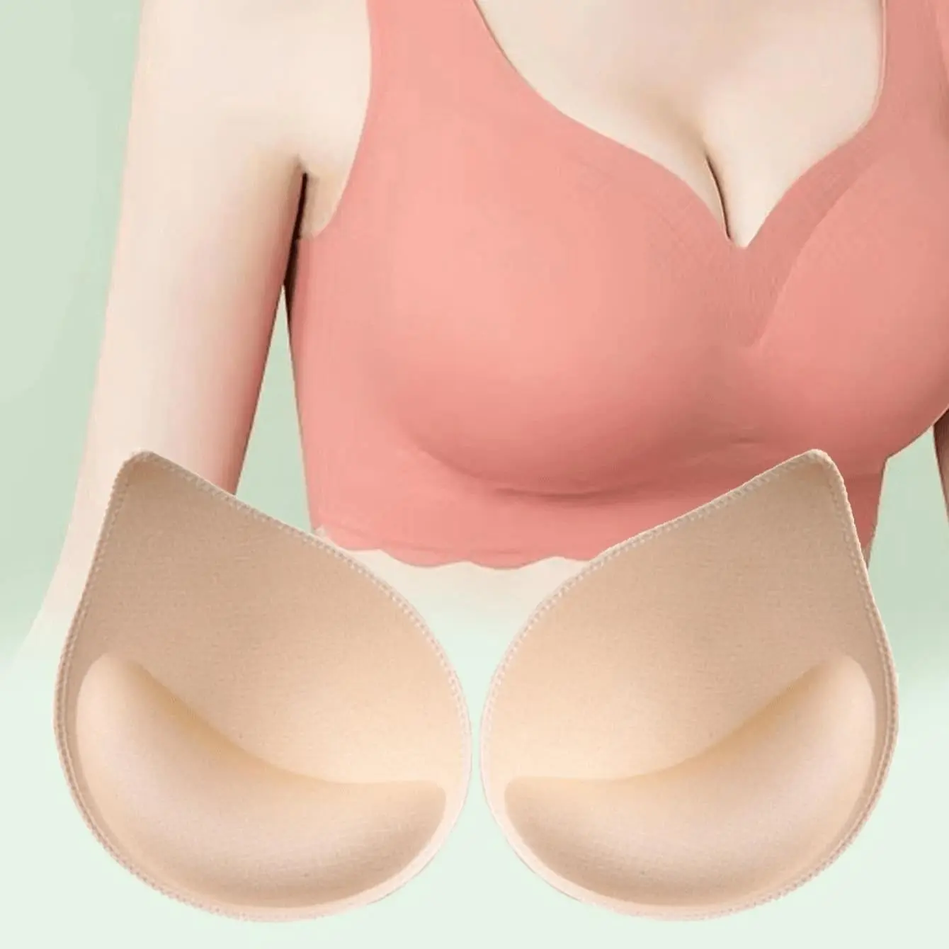Women's Thick Chest Pads, Bra Padding, Breathable Foam Inserts for Bras and Vests, Comfortable Breast Support for All Day Wear, Padded Bra Accessories