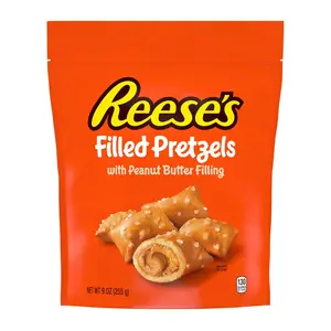 Reese's Filled Pretzels, Peanut Butter Pretzel Nuggets, Crunchy, Ready to Eat, Sweet and Salty Snack, 9oz Resealable Bag