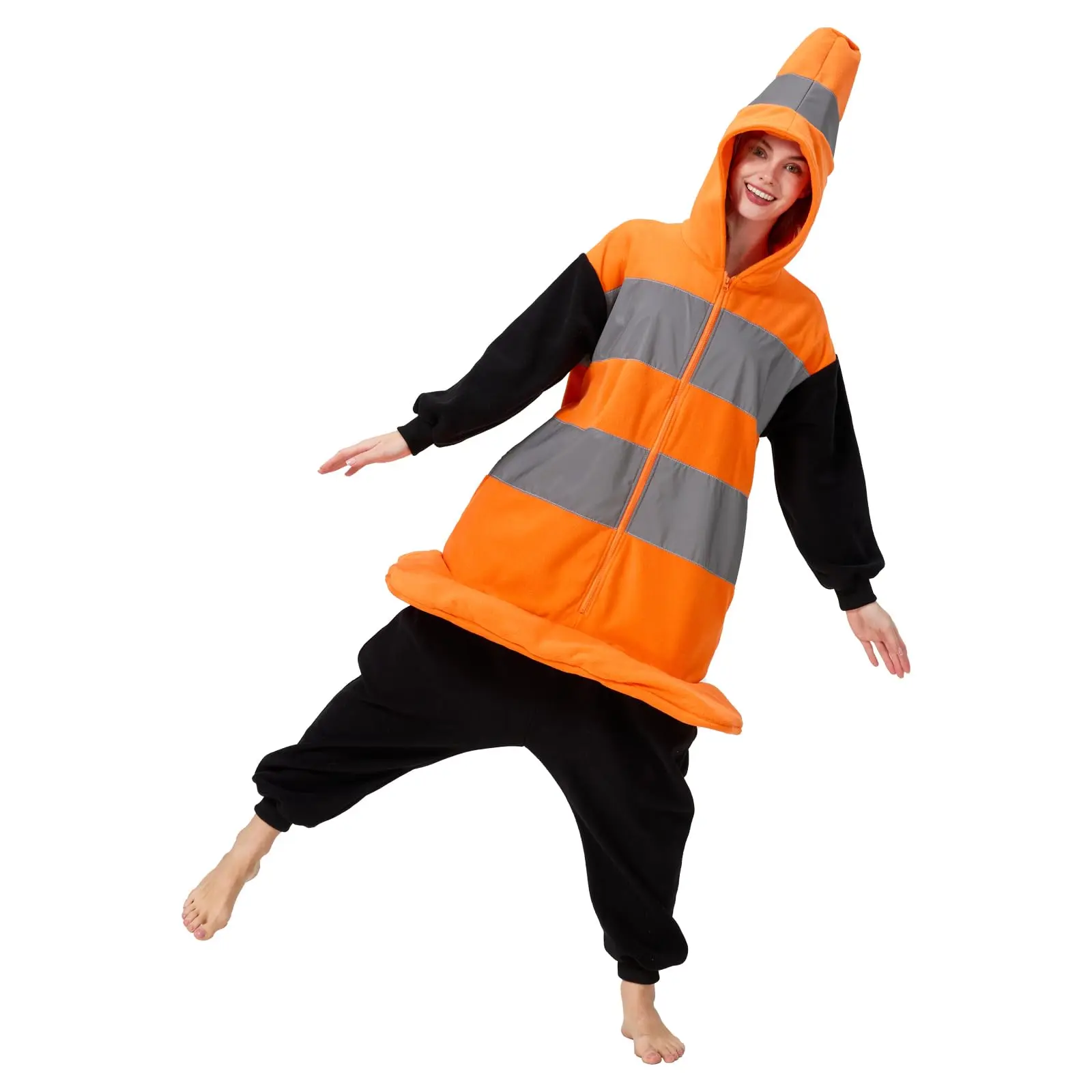 Women's Yellow Traffic Cone Overalls - 2026 Halloween Costume, Independence Day Parade Outfit, Casual Vacation Wear rompers for women inflatable adult sweet lolita dress work tutu