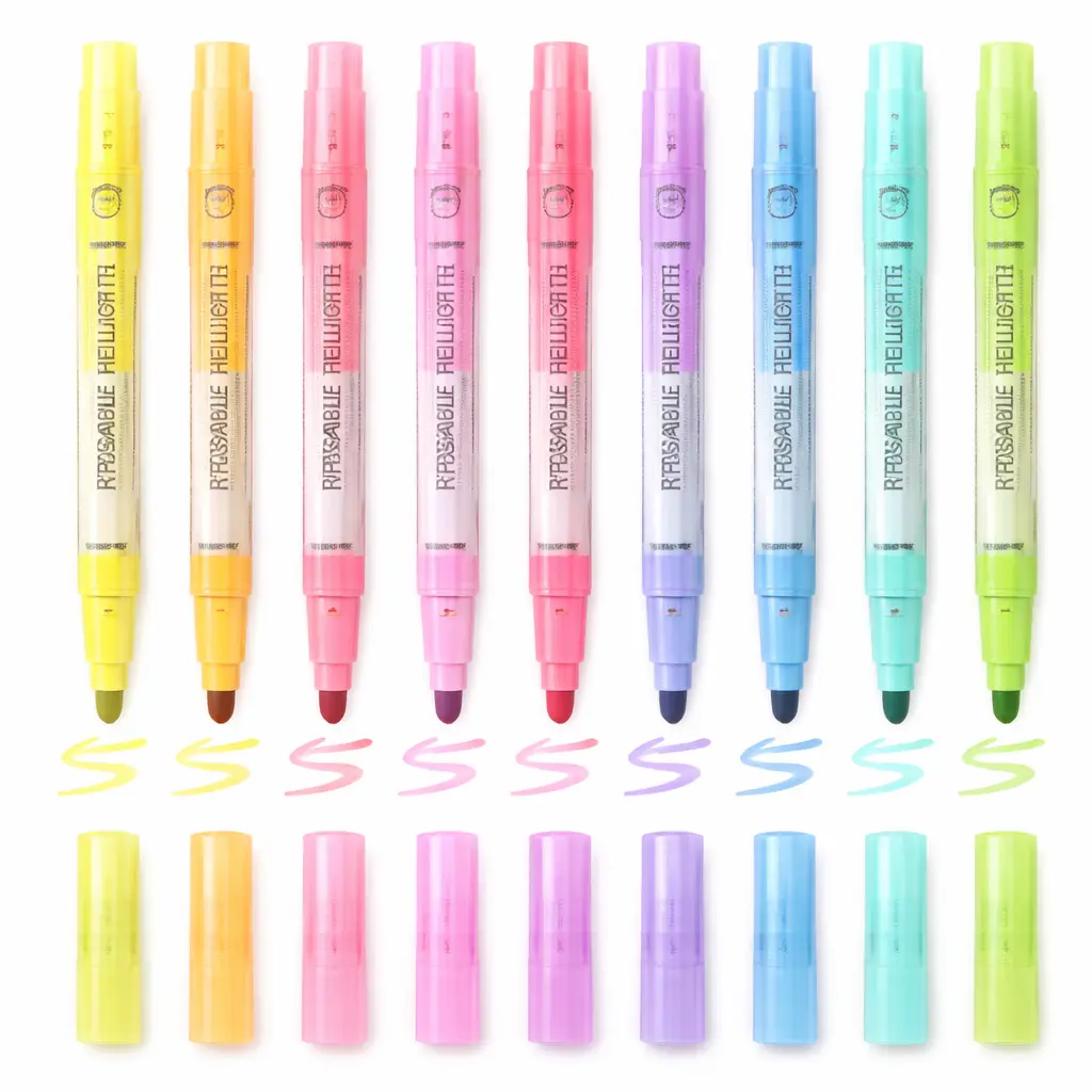 Erasable Highlighters, 12-Pack Double-Ended Chisel Tips Office Stationery, Back to School Haul Ready, Smooth Mess-Free No-Bleed Ink, Ideal for Studying & Bullet Journaling, Ideal Gift for Everyone, Assorted, Smooth Ink