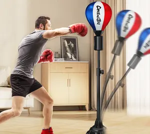 Adjustable Punching Ball Bag Set - Customizable Height, High-Speed Boxing Training, Premium Gloves, Heavy-Duty Bag, Speed Bags, Complete Equipment for Teenagers and Young Adults - Boxing Gloves, Hand Pump Included