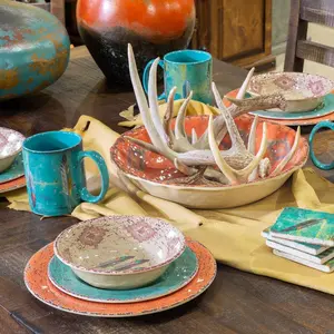 Feather 14PC Melamine Dinnerware Set