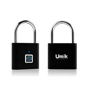 Umik Smart Fingerprint Padlock, Lockers Lock，Keyless Padlock,Rechargeable Smart Lock，IP65 Waterproof Lock for Suitcases Backpack and Outdoor Gates