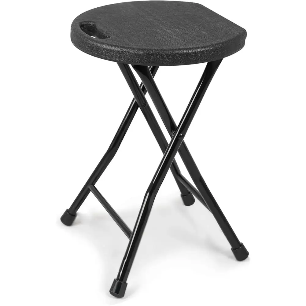 Minimalist Collapsible Folding Chair - Heavy-Duty Steel+Plastic Frame, 600 LBS Load Capacity, Portable Seat with Footrest, Space-Saving Furniture for Small Spaces, Office Waiting Room Outdoor Activities