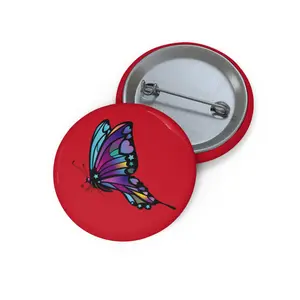 Chaos Theory Butterfly Button | 1.25" Round Button Pin by Jan (aka TheGlassyLass)