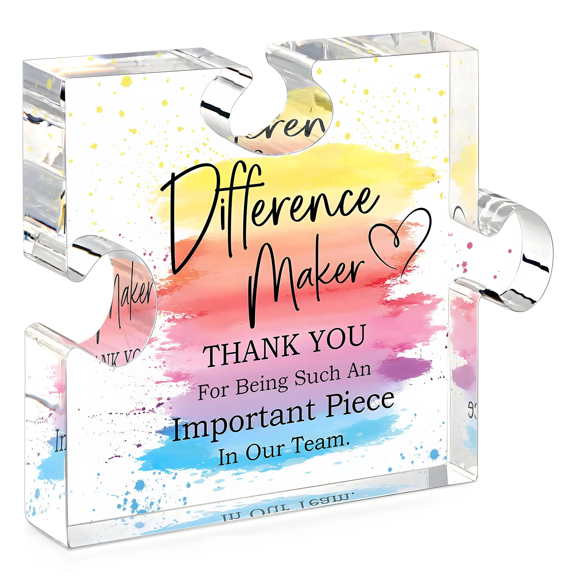 Clear Acrylic Puzzle Shaped Jigsaw Piece, Creative Gift for Leader, Boss, Employee, Teacher, Coach, Manager, Grateful Gift, Office Desktop Ornament