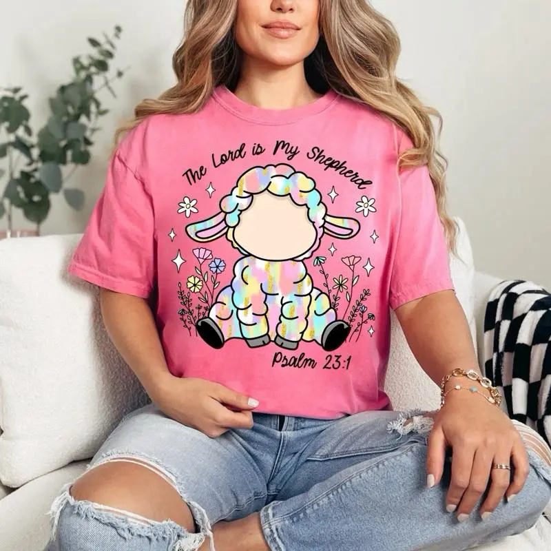 The Lord is my shepherd T-shirt Comfort Colors Summer Everyday Style Shirtsleeve love casual comfortable super soft relaxed fit unisex Sizing womenswear Streetwear  vintage Crewneck Printed Loose Grahic