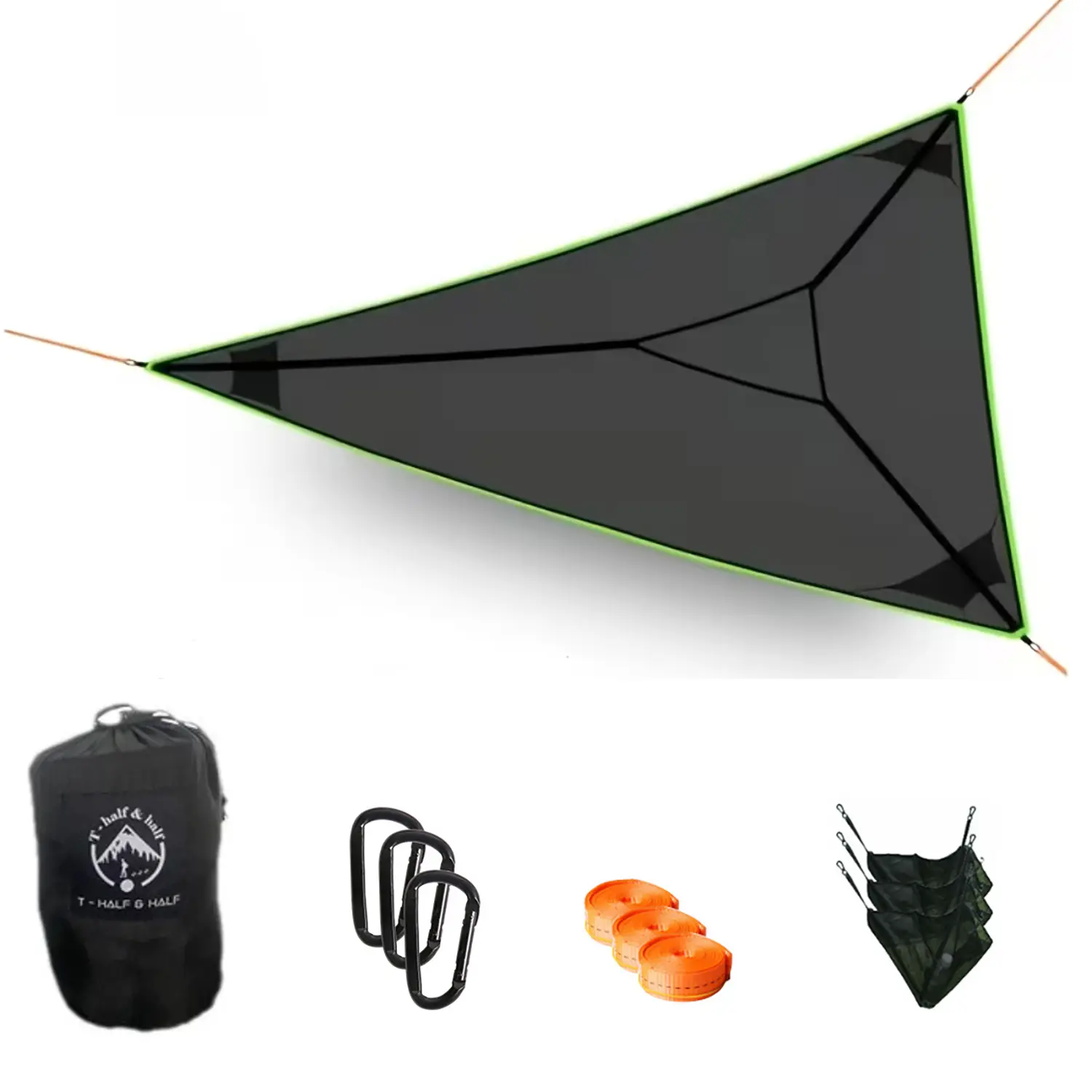 Heavy-Duty Large Mesh Hammock – 9.2ft Portable Nylon, Supports 2-4 Adults/Kids (440lbs), Breathable with Hanging Ropes for Backyard & Camping