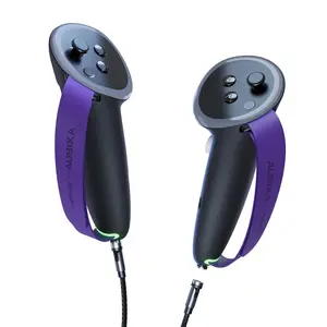 Aubika x JayBratt Rechargeable Controller Grips for Meta Quest 3/3S, Oculus Quest 3 Charging Grips Cover Accessories, with 2 Batteries Replacement and Magnetic Charging Cable with Rotating End